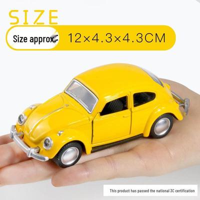 Retro Beetle 1/36 Alloy Car Model: Classic Pull-Back Toy with Open Doors for Kids