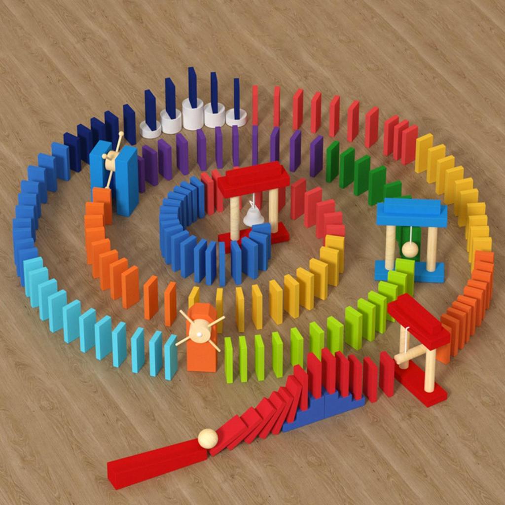 Domino Toy Set Educational Building and Stacking for Boys Girls Children 1200 pieces