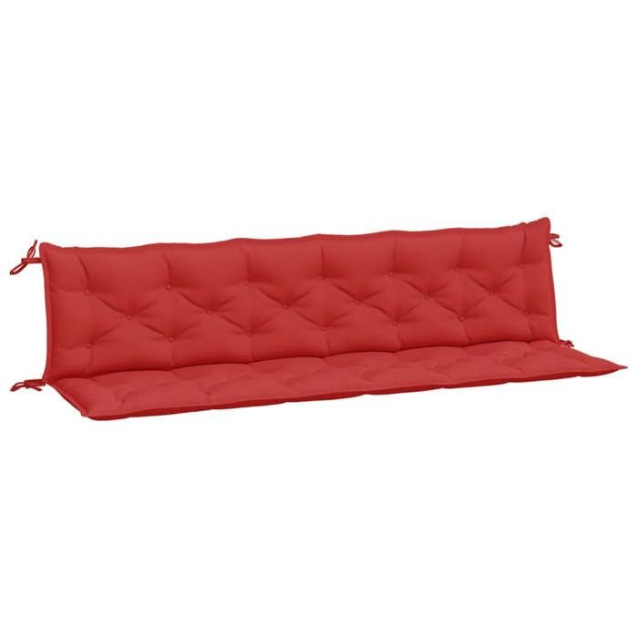 VidaXL Set of 2 Garden Bench Cushions, Bench Cover with Tie Strings, Waterproof Outdoor Cushion, Red 361741