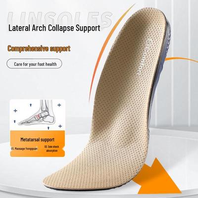 Echte Leder Orthopädische Fußgewölbe-Einlagen - Geruchshemmend, Atmungsaktiv, Schweißabsorbierend für Damen & Herren in Sport-, Freizeit- und Business-Schuhen