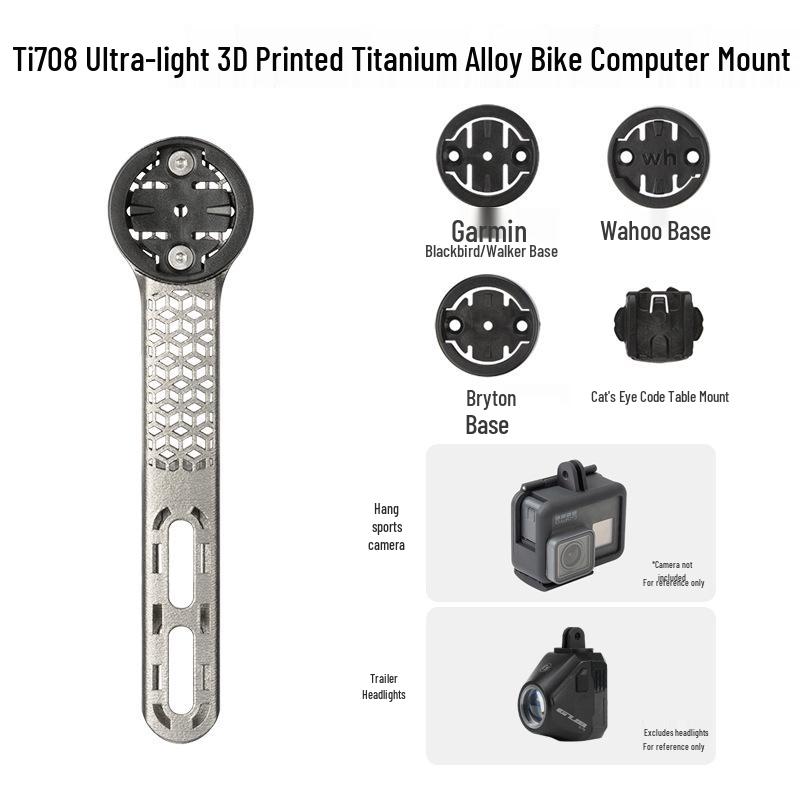 GUB TI708 Titanium Alloy 3D Printed Multi-functional Mount for Garmin Bike Computers