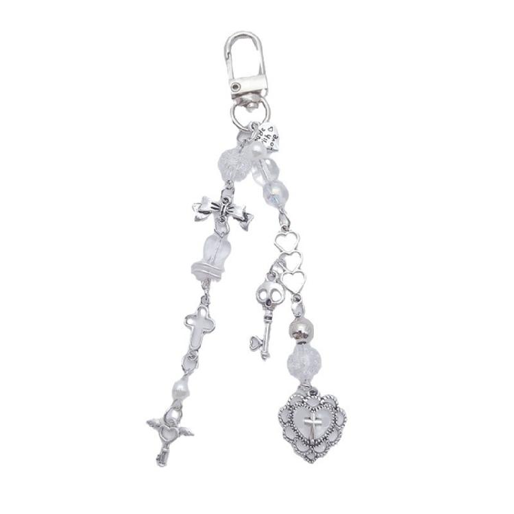 

Multicolor Bowknot Keychain Crucifix Star Pendant Keyrings for Fashion Lovers