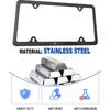 Carbon Fiber License Plate Frame- Stainless Steel Car Tag Holder Wrapped with Real Carbon Fiber, 4 Hole Slim Design, Anti-Theft Screws Caps,