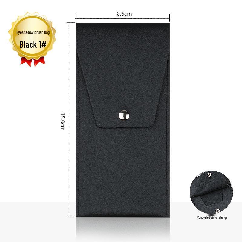 High-End Portable Gradient Eyeshadow Makeup Brush Bag - Soft Leather, Colorful, and Stylish.