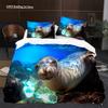 Sea Lion Duvet Cover King Queen Size Lovely Ocean Animals Bedding Set For Kids Boys Girls Blue Sea Beach Polyester Quilt Cover