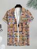 Kapibara Cute Printed Shirt Men's Casual Fashion Shirt