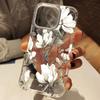 White Magnolia Floral Branch Pattern Clear Phone Case For iPhone 17 16 15 14 11 12 13 Pro Max Air 14 15 Plus XS X XR Soft Cover