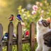 5PCS Vivid Metal Birds Fence Decor Color Painted Outdoor Garden Natural Bird 2D Sculptures for Outdoor Fences, Patio, Garden and Bird Lovers