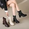 Comfort Winter Shoes Platform Boots Genuine Leather Large Size 43 Women Ankle Boots Women High Heels Ladies Booties