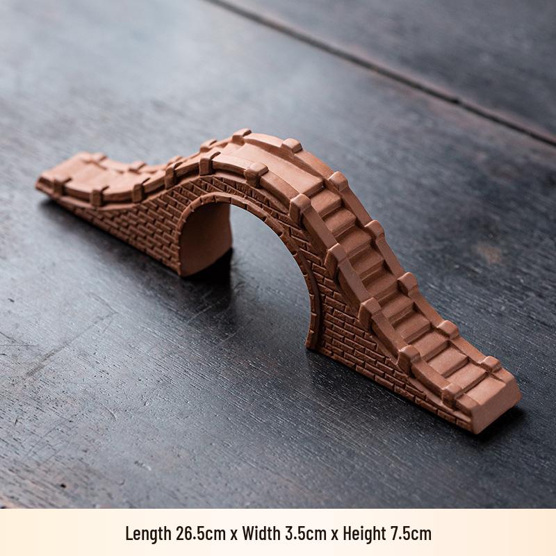 Ceramic Stone Arch Bridge Ornament for Micro Landscapes, Fish Tanks, or Zen Gardens