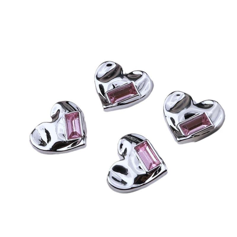 Cartoon Silver Heart-shaped Resin Diy Jewelry  Phone Cases Cups  Toothbrushes  Patches  Shoes  Hair Accessories Handcrafted Materials