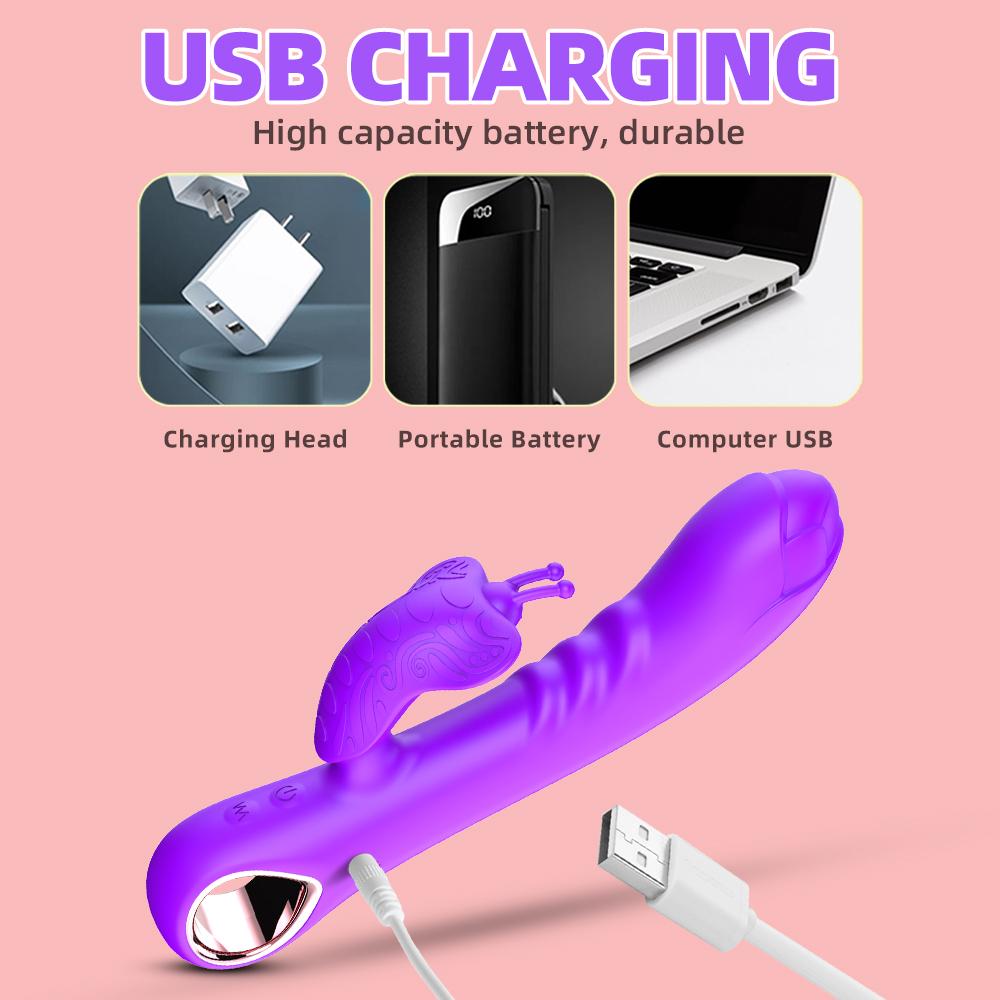 Vibrating Butterfly Clitoris Stimulator G Spot Dildo Vibrator Vagina Nipple Massage Adult Supplies For Women Masturbator Sex Toy