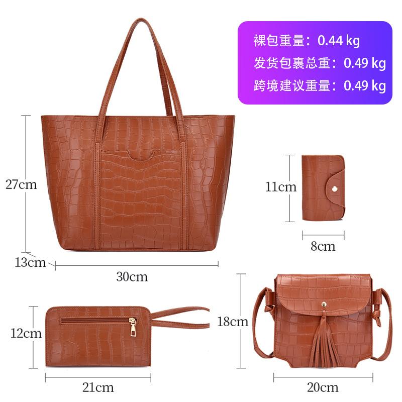 Simple and large-capacity women's bag, new fashionable versatile crocodile pattern shoulder oblique span bag, handbag.