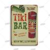 Funny Aloha Tiki Bar Tin Sign, Vintage Beach Bar, Pub Art, Wall Decor, Metal Plate, Retro Hawaii Beauty, Iron Painting Signs