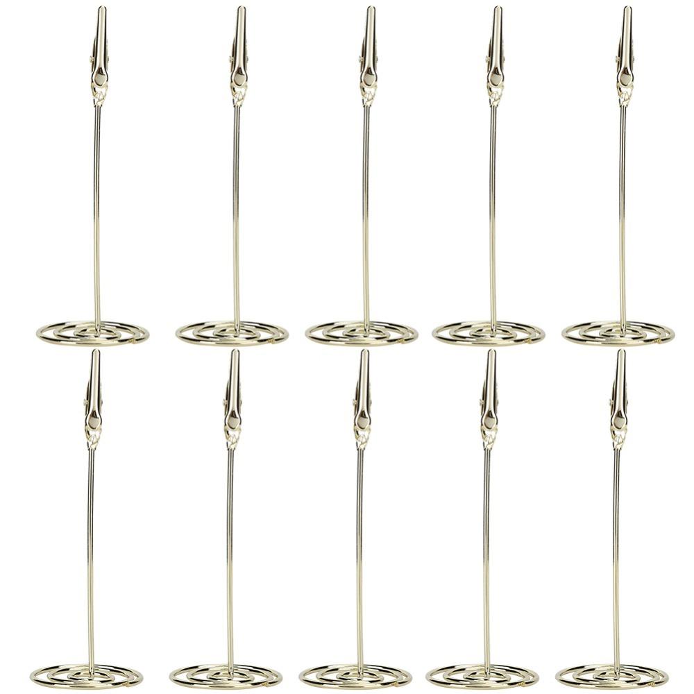 10Pcs Stable Base Crocodile Mouth Card Holder Metal Metal Photo Stand  Party Seat Marking