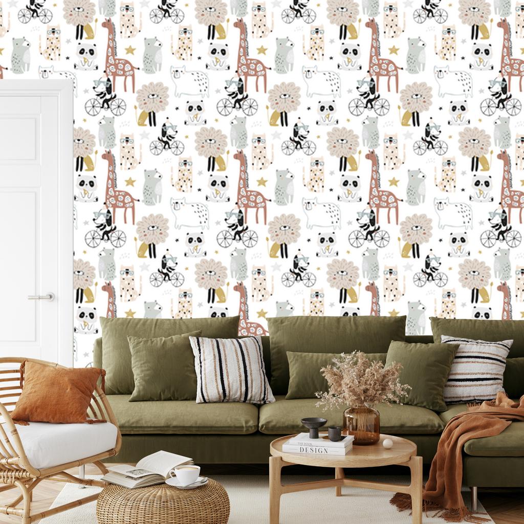 Wild Animals Wallpaper for Living Room and Bedroom 50x1000