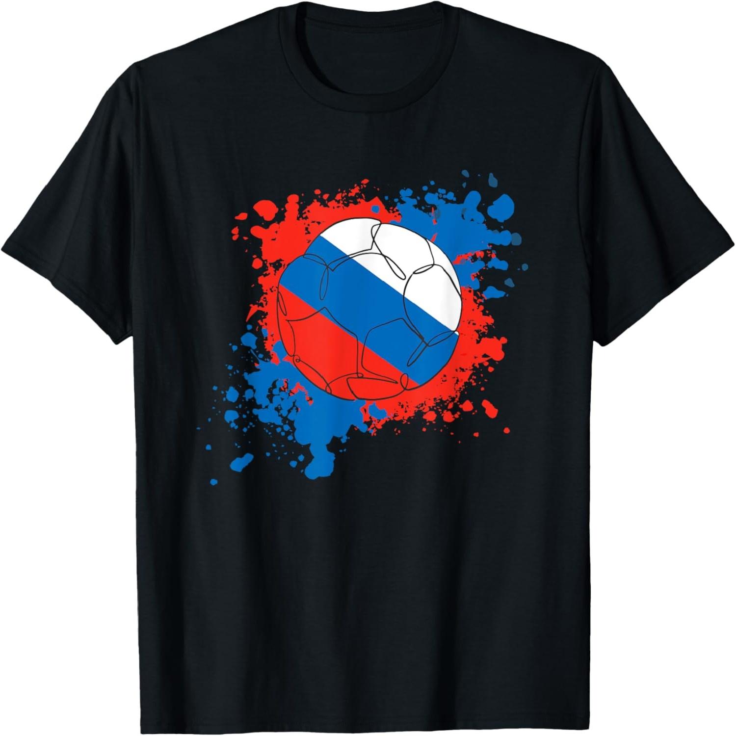Soccer Ball With The Flag Of Russia T-Shirt S разноцветный