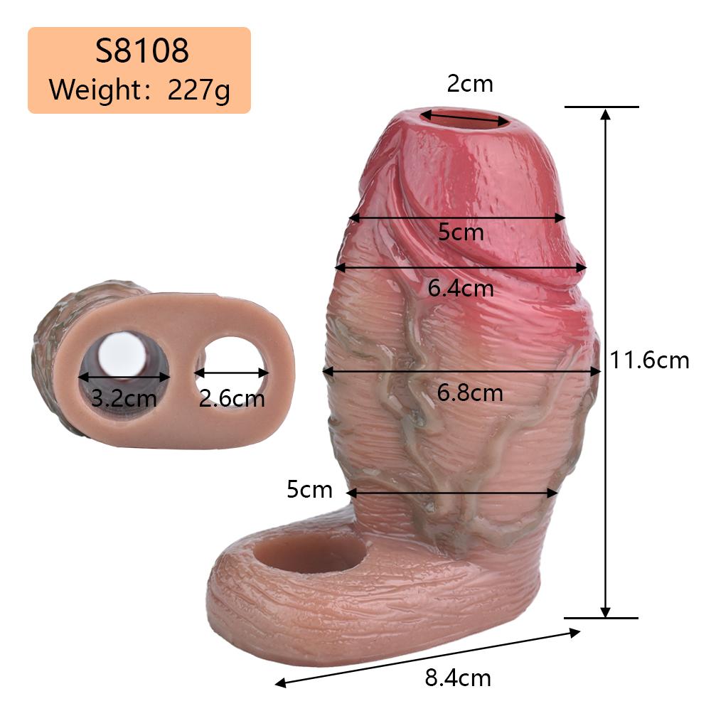 Realistic Silicone Penis Sleeve Extender Condom Cock Enlarger Strap On Adult Dildo Sex Toy