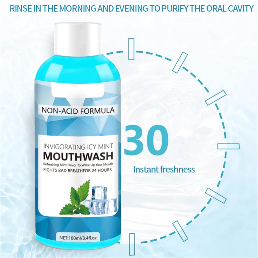 Peppermint Mouthwash - Long-Lasting Fresh Breath And Odor Elimination 100ml