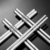 304 Stainless Steel Non-slip Anti-mold Hollow Chopsticks Set for Home, Restaurant, Hotel, or Canteen Use.