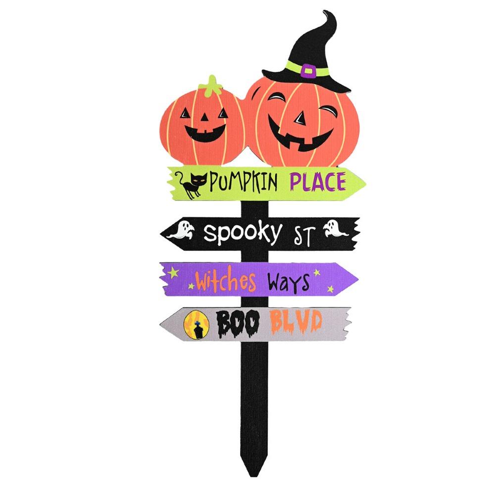 Lightweight Garden Wooden Signs Creative Garden Lawn Stakes Halloween Yard Sign  Outdoor Decor