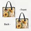 Sunflower Print Tote Bag Casual Daily Handbag Lightweight Reusable Shopping Shoulder Bag for Women Outdoor Use