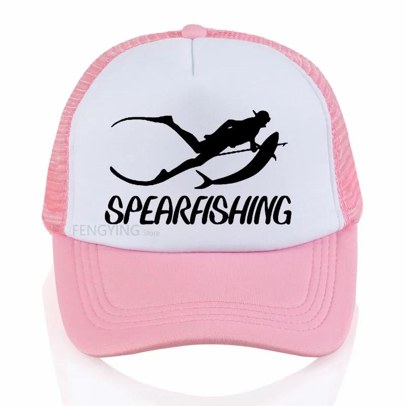 Spearfishing Print baseball cap Casual Cotton hiphop mesh cap summer sports trucker hat