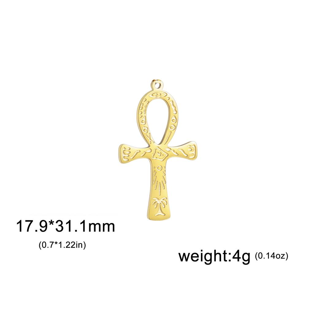 LIKGREAT Egyptian Ankh Cross Egypt Eye Pendant for Necklace Earrings Stainless Steel Eye of Horus Charms for Jewelry Making DIY