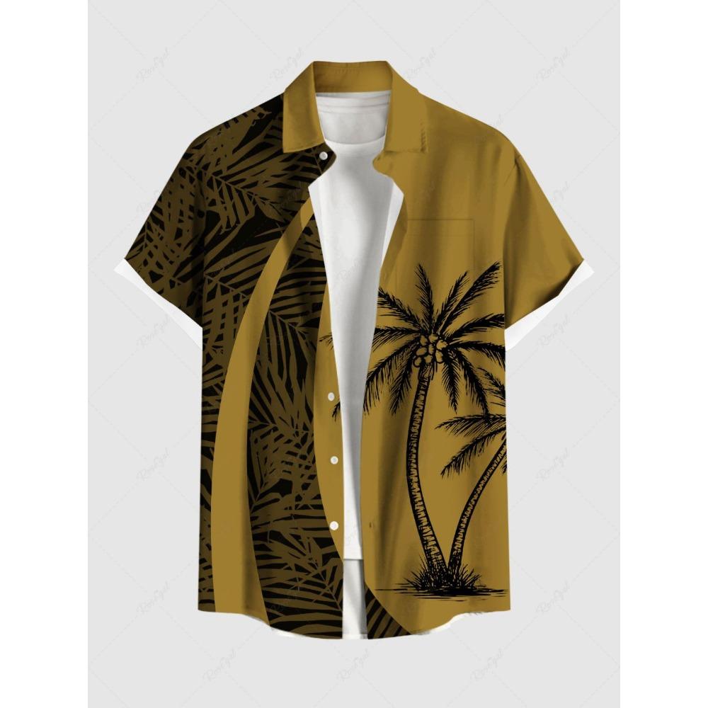 Men's Plus Size Summer Casual Shirt 3D Printed Hawaiian Shirt Beach Vacation Button Short Sleeved Shirt Men's Casual