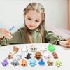 HUAJUN 3D-gedrucktes Mini-Spielzeug, 24 Stück, Transparenter Kunststoff-Aufbewahrungskoffer, Kleine Mini 3D-gedruckte Tierfiguren, Tragbar, Einfache Aufbewahrung, Niedlich, Klein
