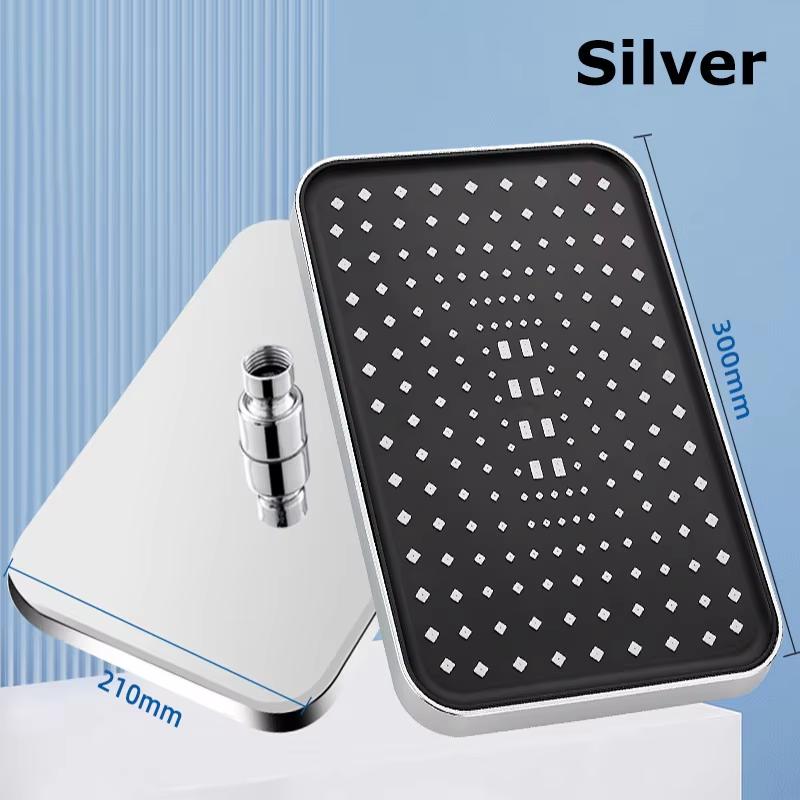 Rain Shower Head High-Pressure Stainless Steel Rainfall Showerhead Large Waterfall Bathroom Square Showerhead
