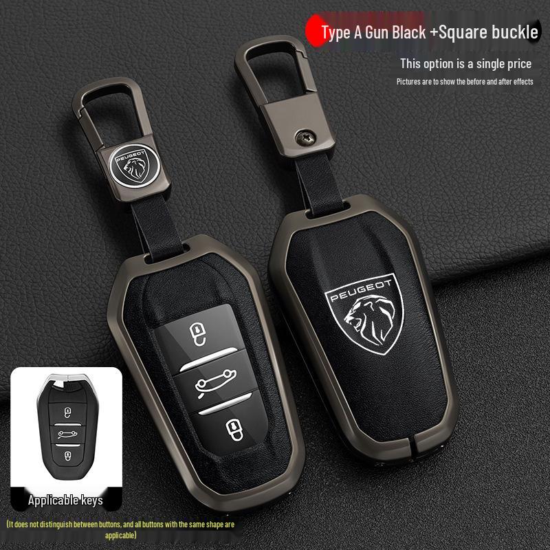 Peugeot 408 Car Key Cover Compatible with 4008, 308, 3008, 508, 5008, 2008 Models - Snap Button Shell