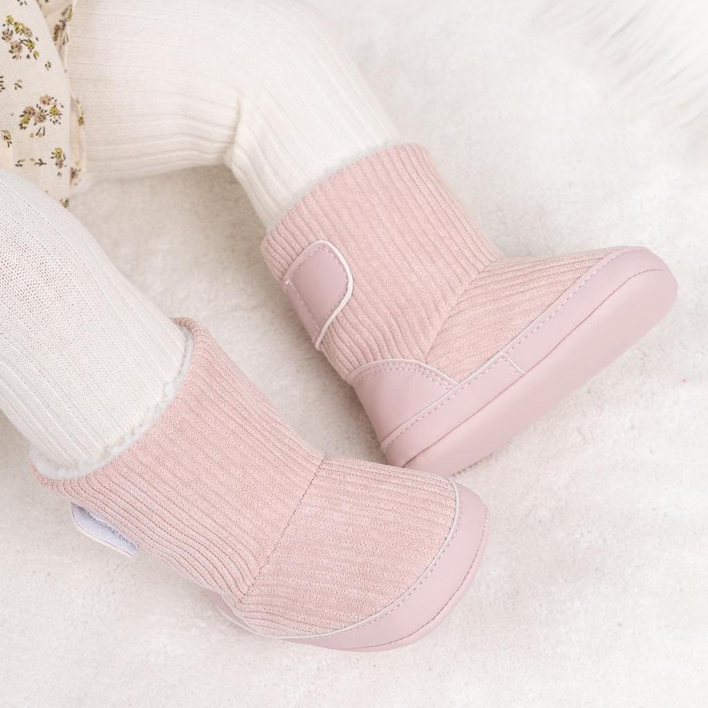 Cross-Border Winter Baby Velcro Cotton Warm Shoes with Plus Velvet Soft Sole.