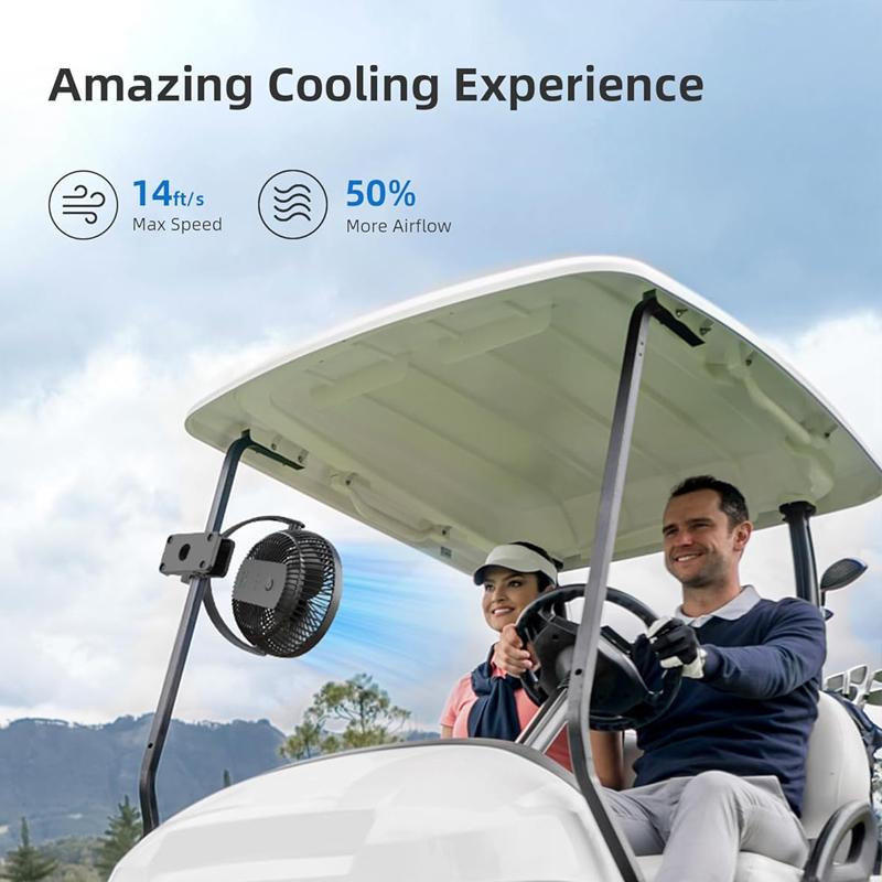 OPOLAR Wiederaufladbarer 8-Zoll-Klipfächer Starker Leiser Wind Mini-USB-Lüfter Stabile Klemme für Kinderwagen Camping Zuhause Outdoor 10.000mAh