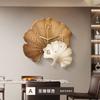 BEPAN Ginkgo Leaves with Clocks, Wall-mounted Restaurant Decorative Paintings, Creative Background Walls, and Home Decoration Clocks