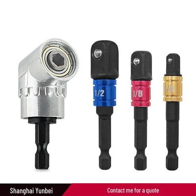 1/4 Hex Shank Electric Screwdriver Adapter Set: 1/2 Square Drive, 3/8 Socket, Color Adapter & Corner Tool