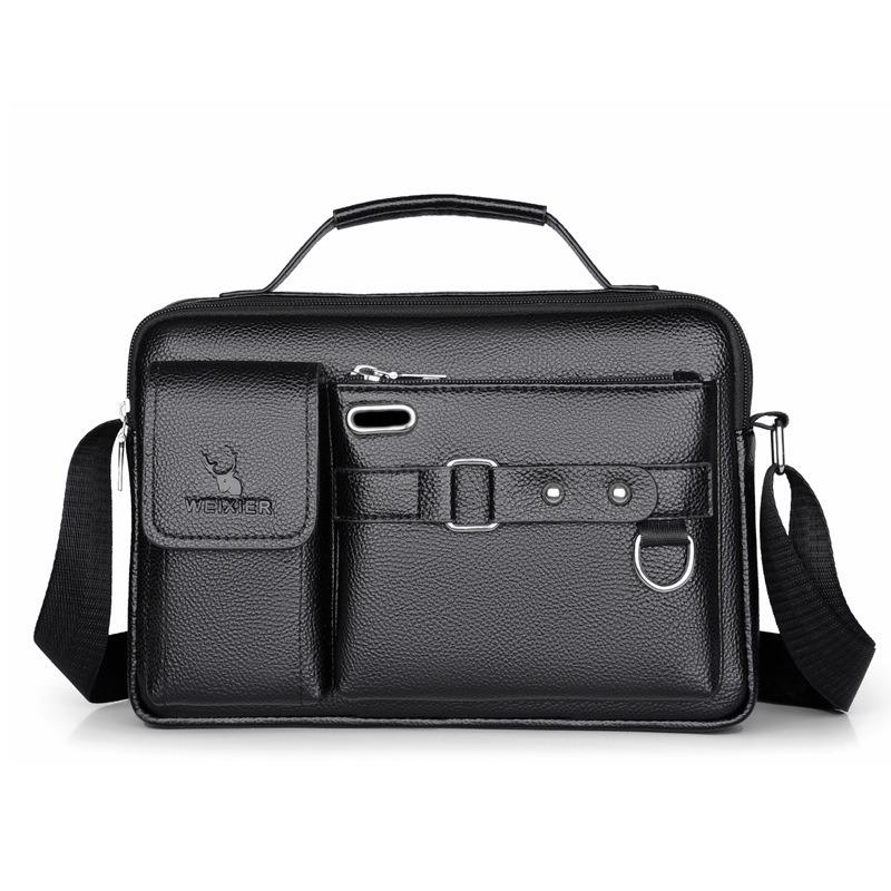 Business Men s Shoulder Portable PU Leather Handbag Business Briefcase Travel Man Crossbody s Brand Quality Men Bag