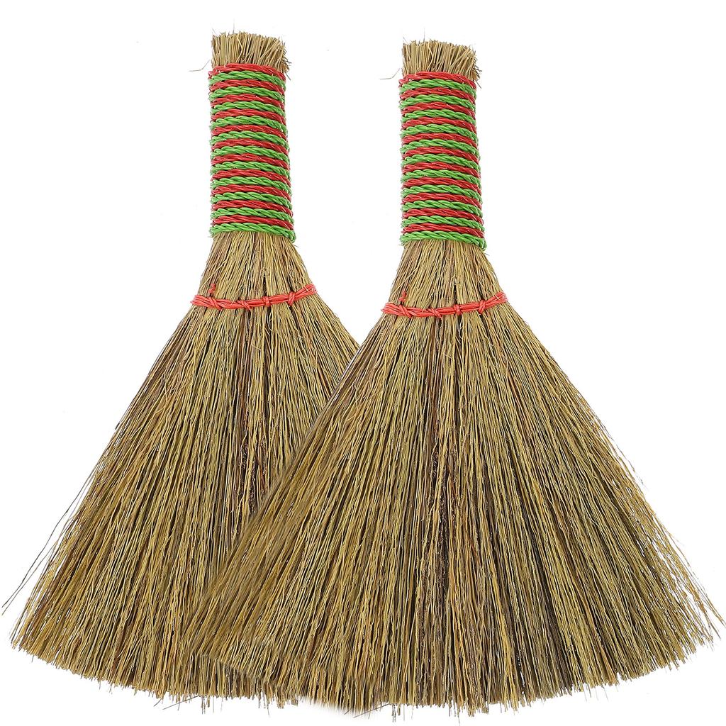 2Pcs Desktop Broom Short Handle Small Brooms Efficient Dust Brushes for Home Office Car Cleaning Manual Dust Removal