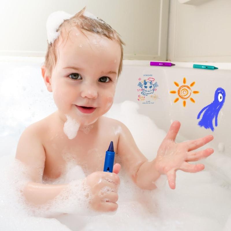 Washable Toddler Crayons 6 Color Easy to Grip Crayon with Pen Holder For Kids Aged 3 Doodling Art Drawing and Coloring