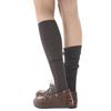Gray Splicing Vertical Pattern Calf Socks Women'S Mesh Breathable And Thin Stacking Socks Summer Thin Lazy Boneless Jk Socks