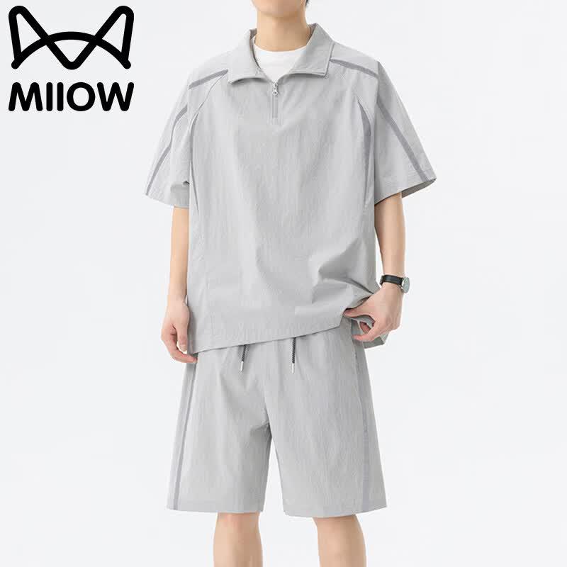 MiiOW Men s Ice Silk Quick-Dry Casual Set 3XL