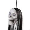 With Long Hair Halloween Hanging Ghost Skull Plastic Terror Skull Props   Scene Props