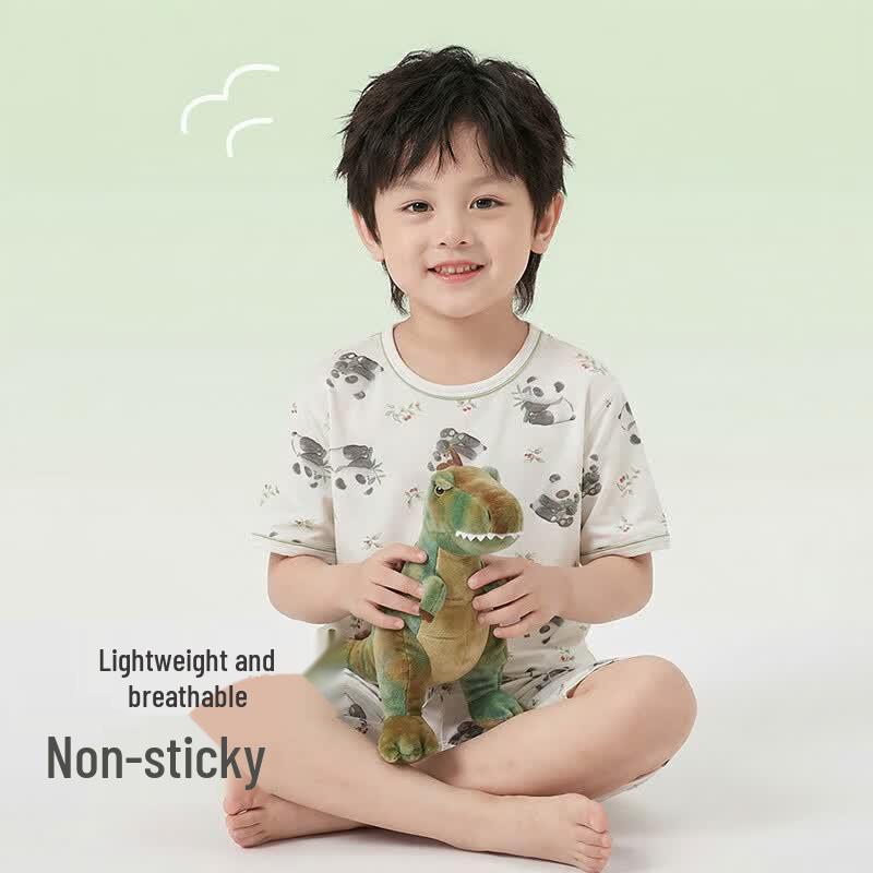 ZISEHY Boys  Summer Breathable Short Sleeve Pajama Set 130