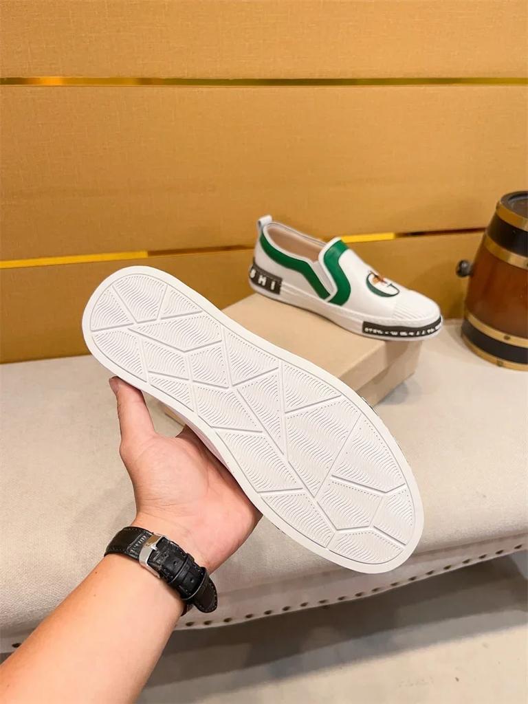 Italy Men's Casual Designers Casual Shoes Luxury Fashion Genuine Leather Business Leather Shoes Lace-up Sports Classic Sneakers