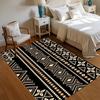 Soft Non-Slip Washable Black White Brown Geometric Boho Area Rug Floor Carpet for Living Room Bedroom Bohemian Decor
