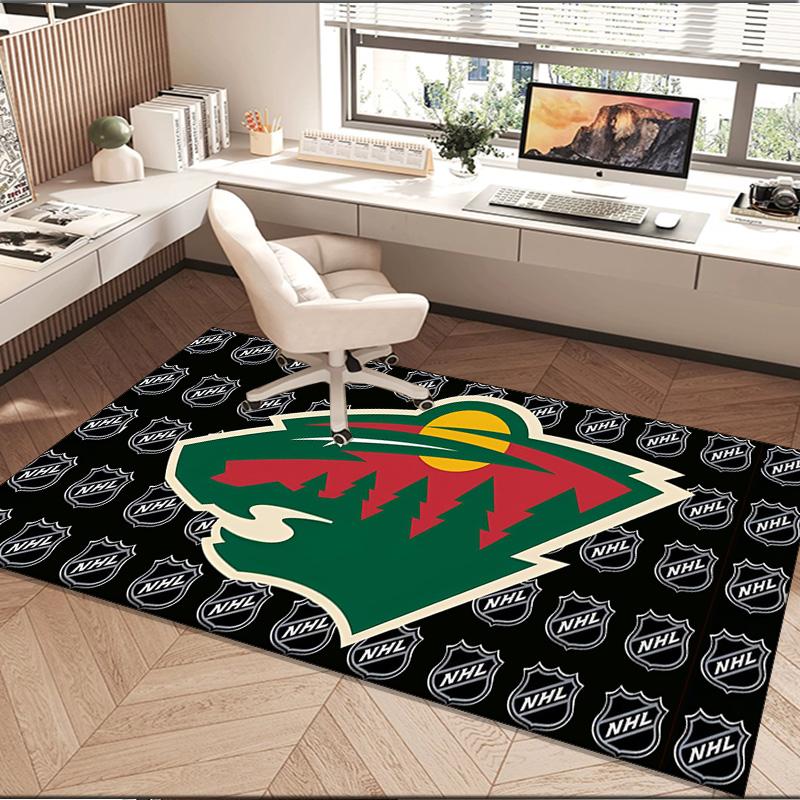 Minnesota Wild Teppich für Innen und Außen, Teppiche für Spielzimmer, Zuhause, Büros, Wohnzimmer, Heimdekoration, Weihnachts-Fan-Geschenk