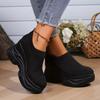 High-heeled Sports Casual Shoes in Glossy Black and White, Women Shoes, Sneakers