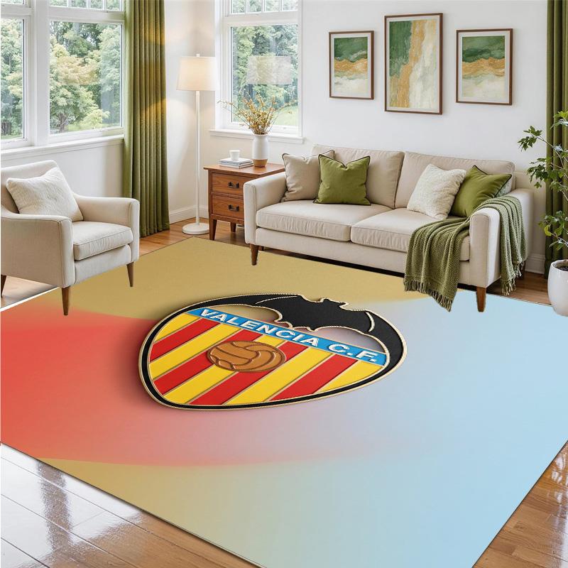Valencia FC Design Kristall-Samt Teppich Weiche Dekorative Matte für Schlafzimmer Eingang