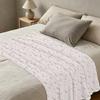 Flannel Blanket: Anti-Pilling, Soft & Skin-Friendly, Simple Floral All-Season Warm Home Decor for Lounge