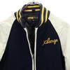 XLARGE wool blend Stajan S Navy blue Sheepskin Leather Sleeves Men's Used